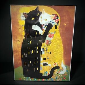 Framed Canvas Poster, Kitty Klimt Poster Art Prints De Dikhotomyart Print Poster